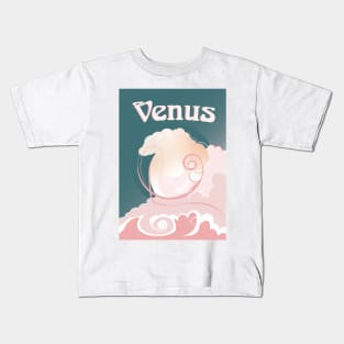 Venus - Art Nouveau Space Travel Poster Kids T-Shirt